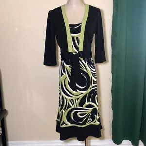 Black & Green Swirled Dress